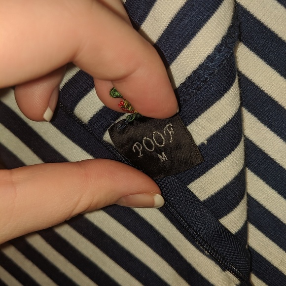 Striped navy midi skirt - Picture 4 of 4